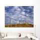 Fenceline In Pasture With Cumulus Clouds In Sky Near Cochrane Wall Mural