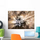 Fog And Light Beams In Aspen Forest Near Water Valley, Alberta, Canada Wall Mural