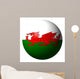 Welsh Flag Sphere White Wall Decal