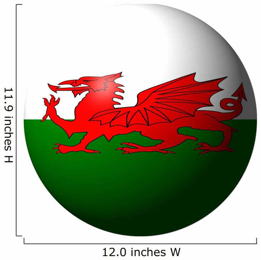 Welsh Flag Sphere White Wall Decal