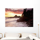 Waves At Cox Bay And Sunset Point At Sunset Near Tofino Wall Mural