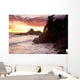 Waves At Cox Bay And Sunset Point At Sunset Near Tofino Wall Mural