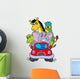African animals in red car Wall Decal