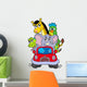 African animals in red car Wall Decal