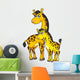 Female and Baby Giraffes Wall Decal