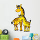 Female and Baby Giraffes Wall Decal
