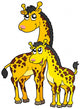 Female and Baby Giraffes Wall Decal
