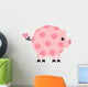 Pink Polka-Dotted Pig with a Heart Shaped Tail Wall Decal