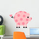 Pink Polka-Dotted Pig with a Heart Shaped Tail Wall Decal