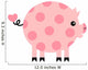 Pink Polka-Dotted Pig with a Heart Shaped Tail Wall Decal