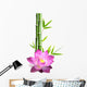 Flower of Lotus and Bamboo Wall Decal