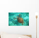 A Sea Turtle Swims Underwater Wall Mural