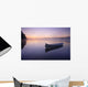 Boat In Mist On Trout Pond, Gaspesie Wildlife Reserve, Quebec Wall Mural