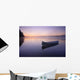 Boat In Mist On Trout Pond, Gaspesie Wildlife Reserve, Quebec Wall Mural