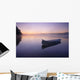 Boat In Mist On Trout Pond, Gaspesie Wildlife Reserve, Quebec Wall Mural