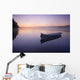 Boat In Mist On Trout Pond, Gaspesie Wildlife Reserve, Quebec Wall Mural