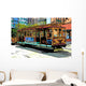 Comic Image Cable Car Wall Decal