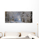 Tree Lined Road In Winter Wall Mural
