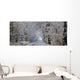 Tree Lined Road In Winter Wall Mural
