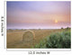 Hay Bales And Sunrise In Fog Near Cremona Alberta Wall Mural