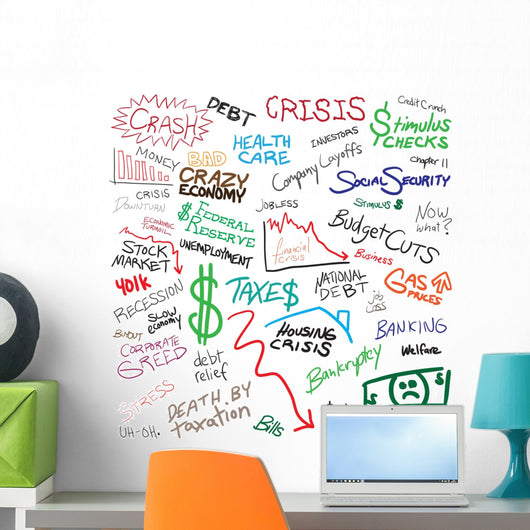 Economy Doodles Wall Mural