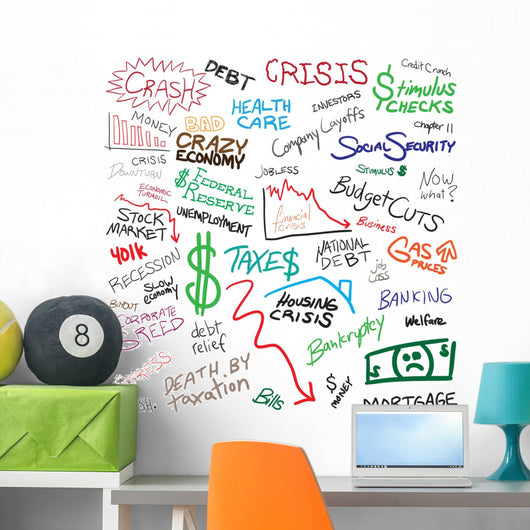 Economy Doodles Wall Mural