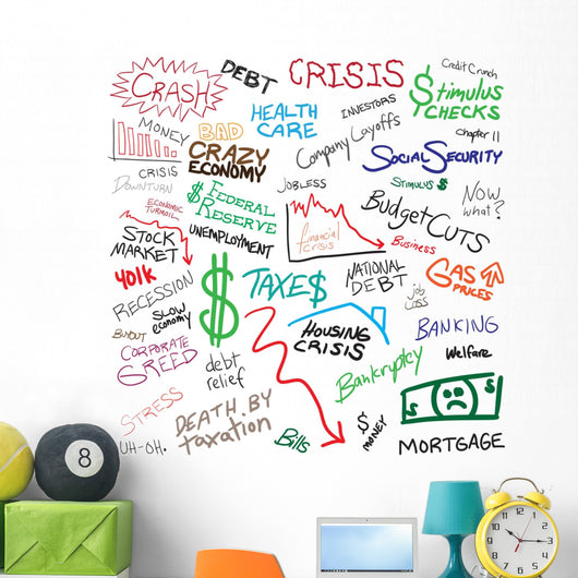 Economy Doodles Wall Mural