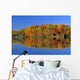 Reflected Autumn Trees In Simon Lake, Naughton, Ontario Wall Mural