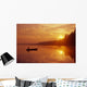 Canoeing On Child's Lake At Sunrise Wall Mural