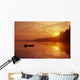 Canoeing On Child's Lake At Sunrise Wall Mural