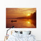 Canoeing On Child's Lake At Sunrise Wall Mural