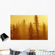 Black Spruce Bog In Fog At Sunrise, Boreal Forest In Upsala, Ontario Wall Mural