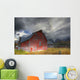 Red Barn Mt Fernie In The Background Wall Mural