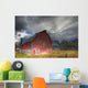 Red Barn Mt Fernie In The Background Wall Mural