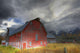 Red Barn Mt Fernie In The Background Wall Mural