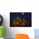 Abandoned House At Night Under Full Moon Wall Mural