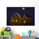 Abandoned House At Night Under Full Moon Wall Mural