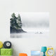 Canoeing Through Fog On Lake Of Two Rivers Wall Mural