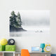 Canoeing Through Fog On Lake Of Two Rivers Wall Mural