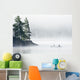 Canoeing Through Fog On Lake Of Two Rivers Wall Mural