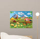 Cartoon Illustration Countryside with Wall Decal