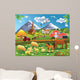Cartoon Illustration Countryside with Wall Decal