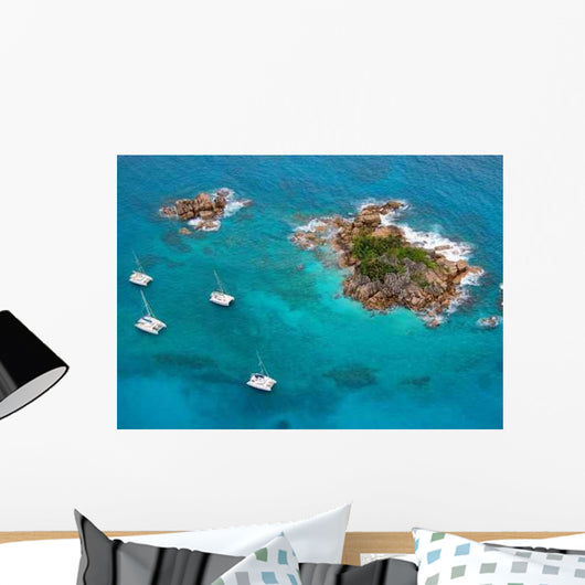 Aerial Paradise Island with Wall Decal