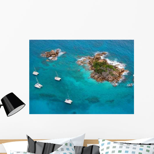Aerial Paradise Island with Wall Decal