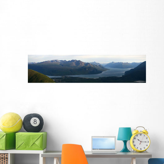 Panoramic Of Carcross And Bennett Lake Seen From Caribou Mountain Wall Mural