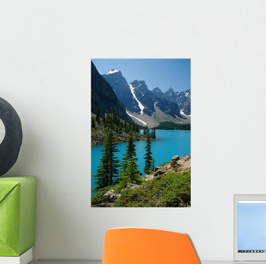 Moraine Lake And The Wenkchemna Peaks, Banff National Park, Alberta Wall Mural