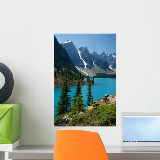 Moraine Lake And The Wenkchemna Peaks, Banff National Park, Alberta Wall Mural