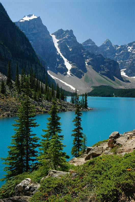 Moraine Lake And The Wenkchemna Peaks, Banff National Park, Alberta Wall Mural