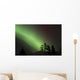 Northern Lights Disappear Behind Scattered Trees Wall Mural