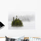 Fog And Rain Around An Island In Fenton Lake Wall Mural